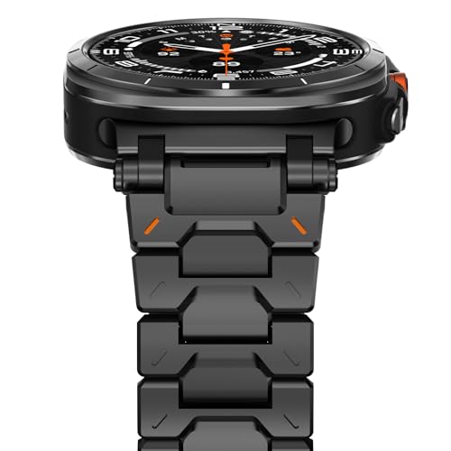 Fullife Kompatibel für Samsung Galaxy Watch Ultra Edelstahl Metall Armband 47mm(2025/2024) Schwarz