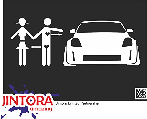 JINTORA Etiqueta para el Coche/Etiqueta engomada - JDM 350z Amor - 210x80 mm - JDM/Die Cut - Coche/Ventana/Laptop/Ventana - Blanco