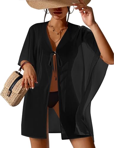 AI'MAGE Bathing Suit Cover Up for Women Chiffon Beach Coverup Sheer Summer Kimono Cardigan for Swimsuit S-XXL