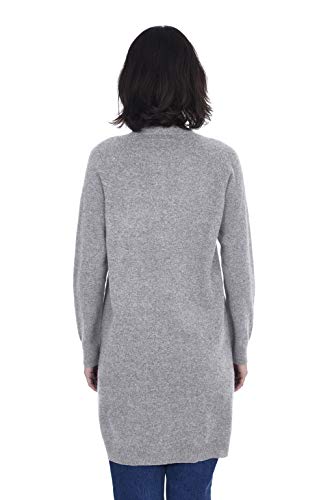 Image of Cashmeren Women's 100% Pure Inner Mongolian Cashmere Essential Long V-Neck Cardigan with Buttons and Pockets (Heather Grey, X-Large)
