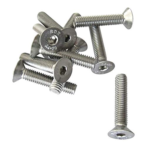 Stainless Steel Countersunk Socket Set Screws, 316 Grade, A4 Marine Grade Stainless (25, M4X20)