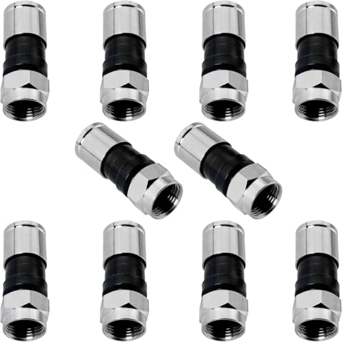 ZCZQC 10PCS RG6 Coaxial Connectors 75-5 F Head Compression W