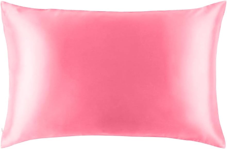 MYK Silk Pure Mulberry Silk Pillowcase, 19 Momme with Both Sides Silk for Hair & Skin, Hypoallergenic, OEKO-TEX, Queen (51 x 76 CM), Rose Pink