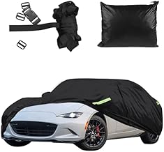 Full Car Cover for Mazda MX-5 MK1 MK2 MK2.5 NA NB 1989-2024, 210D Waterproof All Seasons for MK1 MK2 MK2.5 with Reflective Strip, Windproof Straps (MK1/MK2/MK2.5/NA/NB)