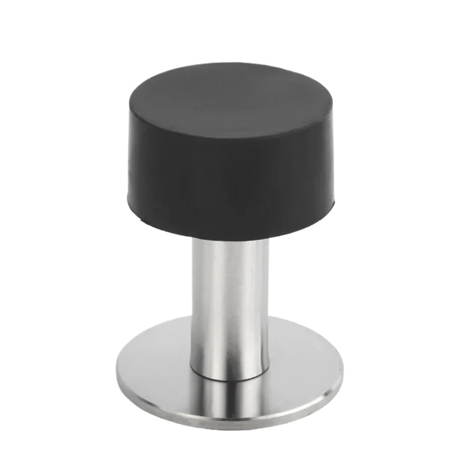Butée de porte en caoutchouc inox noir 80mm pour mur et sol sans perçage