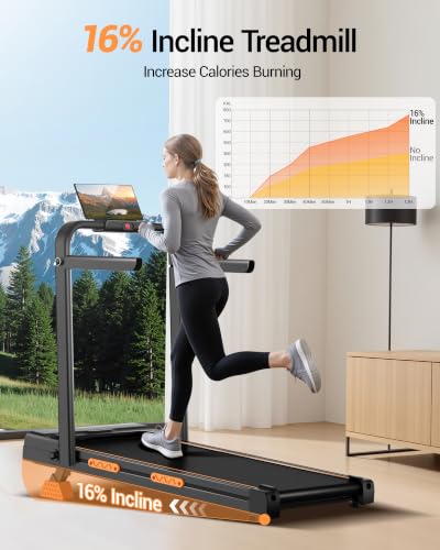 Image of LONTEK Walking Pad with 15% Incline & Handle Bar, Treadmills for Home Small