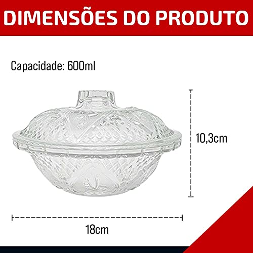 Hauskraft PTCH-028 Potiche Decorativo Heart, Incolor, 18 cm