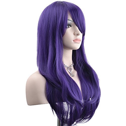 Yopo 28" Wig Long Big Wavy Hair Women Cosplay Party Costume Wig(Purple) #TOP4