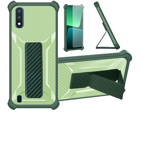 Aroepurt Case Compatible for Pinwheel Slim 2 Kids Smartphone Phone Case Cover [with Tempered Glass Screen Protector] Hybrid Case [Folding Support Magnetic] [Frosted anti-fingerprint] Green