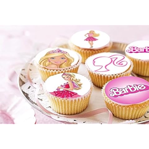24 Pre-Cut Barbie Cupcake Toppers for Parties Cover