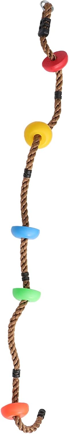 Abaodam Outdoor Climbing Disc Rope Swing with Spiral Textured Platform for Boys and Exercise Ladder for Playground Fitness and Parent Fun Random Color
