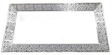 Decorline Inspiration Collection Rectangular Plastic Serving Tray with Silver Rim - 14' x 7.25' |...