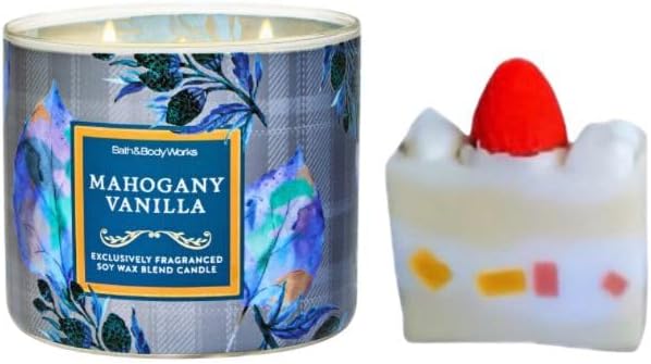White Barn-Bath/Body Work- 3-Wick Scented Candle 14.5 OZ Burns 25-45 Hours and Strawberry Cake soap (Label Artwork Varies) (in The Stars)