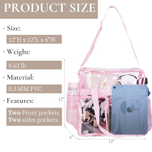 ZENPUNK Clear Bags Stadium Approved Clear Tote Bag with Zipper Closure Crossbody Bag with Adjustable Strap2