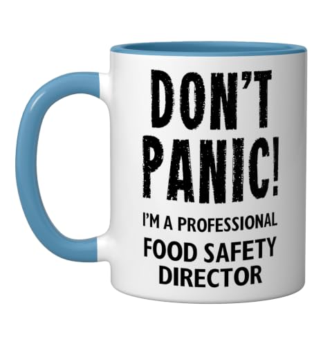 Food Safety Director Ceramic Mug, Blue/White
