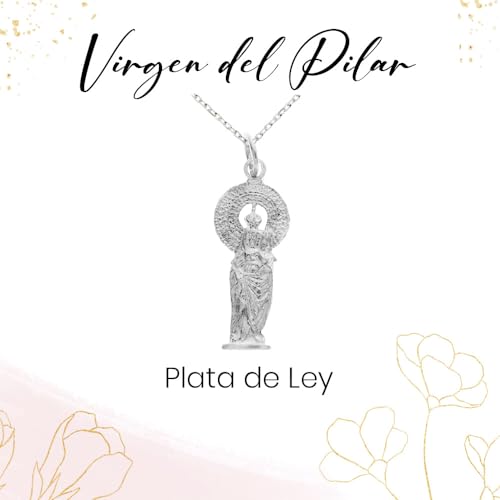 Collar Virgen del Pilar Plata Ley 925 con cadena