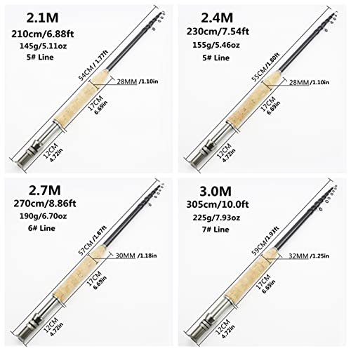 Zjrly New 2.1M Telescopic Fly Fishing Rod Portable Carbon Ultralight Fast Action Fly Fishing Rod Cork Handle Tackle #TOP5