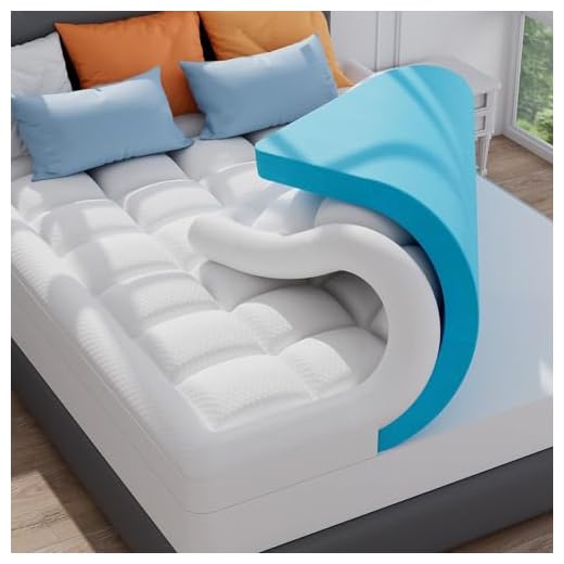 ELEMUSE Dual Layer 4 Inch Memory Foam Mattress Topper Queen Size, 2 Inch Cooling Gel Memory Foam Plus 2 Inch Bamboo Pillow Top Cover, Comfort Support Back Pain Relief