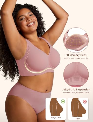 Image of Jelly Push Up Bra for Women Wireless Comfortable Seamless Full Coverage Bra