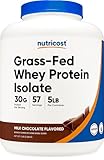 Nutricost Grass-Fed Whey Protein Isolate (Chocolate) 5LBS - Non-GMO, Gluten Free, Natural Flavors