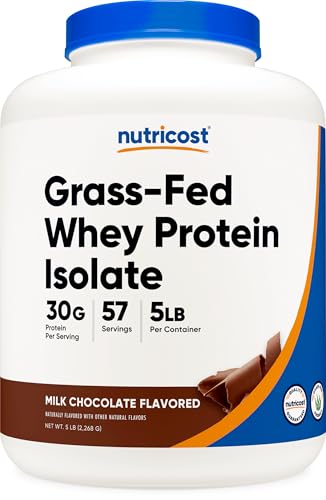 Image of Nutricost Grass-Fed Whey Protein Isolate (Chocolate) 5LBS | GMO-Free, Gluten Free, Natural Flavors