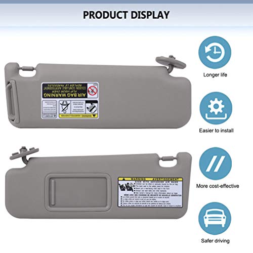 Ocpty Tan Left Driver Side Sun Visor Fit For 2003 2004 2005 2006 2007 For Toyota 4Runner(74320-35A91-E1) #TOP3