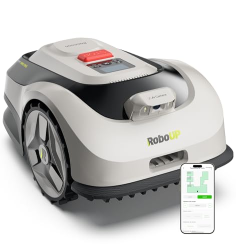 RoboUP Raccoon 2 SE Robot Tondeuse-600m², Robot Tondeuse Intelligent sans RTK, Prêt à l'emploi, Tonte Parallèle de Carte Complète,...