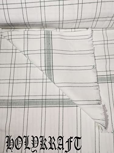 Image of 100% Cotton Soft Beautiful Big Check Single Bed Size Skin Friendly Summer AC Blanket /Khes /Dohar /Top Sheet Set /Chadar (Green Check)