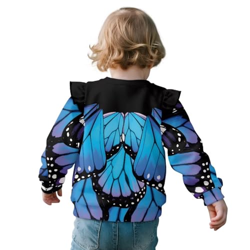 Toddler Girl Long Sleeve Ruffle Blouses Round Neck Stretchy Tops Fashion Tees Outfits Casual Lounge Wear for Child4