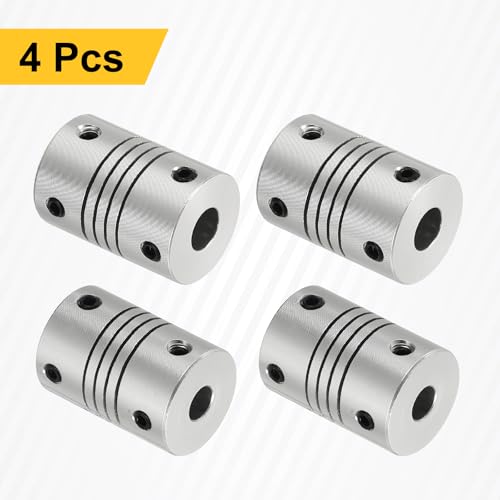 QUARKZMAN 4 Stück Flexible Kupplungen 5mm Bis 6mm Aluminiumlegierung Verbindungsstück Flexible Wellenkupplungen Motor Kupplung Für 3D Drucker CNC Maschine Motor Encoder D16 x L23mm