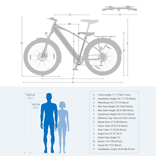 Miniatura 8 de Touroll Bicicleta Eléctrica, J1 J1 St, Autonomía De 100 A 50 Km, Motor 36v 45 Nm, 15.6ah Batería Desmontable, Bici Electrica Equipada Con Un Amortiguador Delantero J1