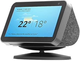 SoulQ Echo Show 5 Adjustable Stand Table Holder,360 Degree Rotation Echo Spot Mount for Amazon Alexa Speakers - Anti-Slip,Magnetic Base (Black)