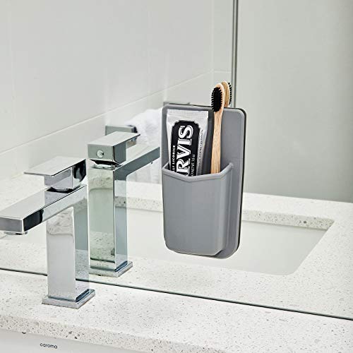 Tooletries - The Henry Essentials Holder - Silicone Toiletry Organizer, Shower & Bathroom Accessory - Features Silicone-Grip Technology, Removable & Reusable - Grey #TOP4