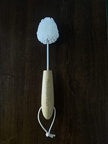 Florauspicious Whiskey Tasting Glass Brush - Also For Wine Glasses And Champagne Flutes, Ideal Champagne Flute Brush (Dark Hardwood) #TOP7