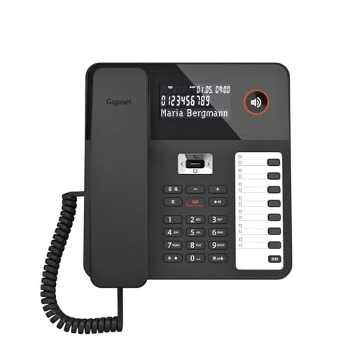 Gigaset Desk 800A - Schnurgebundenes Telefon mit Anrufbeantworter - dreizeiliges LCD-Display - 5 Wege Navigationstaste - Freisprechfunktion - MFV- oder Impulswahl, schwarz [Deutsche Version]