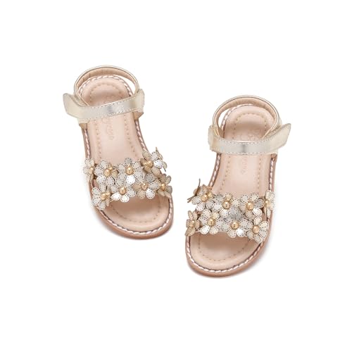 Image of Flaryzone Girls Sandals Open Toe Summer Flats Dress Sandals Shoes Toddler /Little Kid