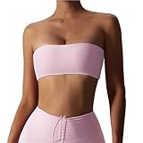 Einteiliger trägerloser Sport-BH Sexy Damen Yoga Fitness Top Schnelltrocknendes Tube Bra Wrap für Fitness Jogging Yoga(Color2,M)