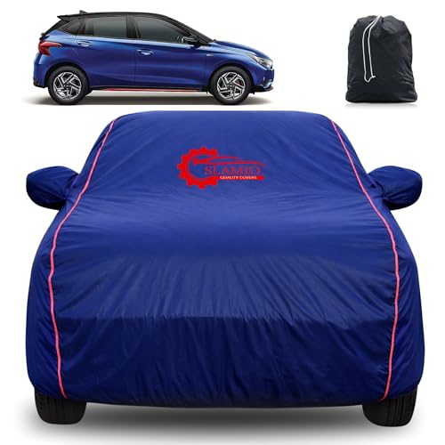 Image of 100% Waterproof Car Cover for Hyundai's i20 N Line 2021-2026 | All-Weather, Dustproof & UV Protection | Heavy-Duty 3-Layer Fabric | Custom Fit with Mirror & Antenna Pocket | Navy Blue