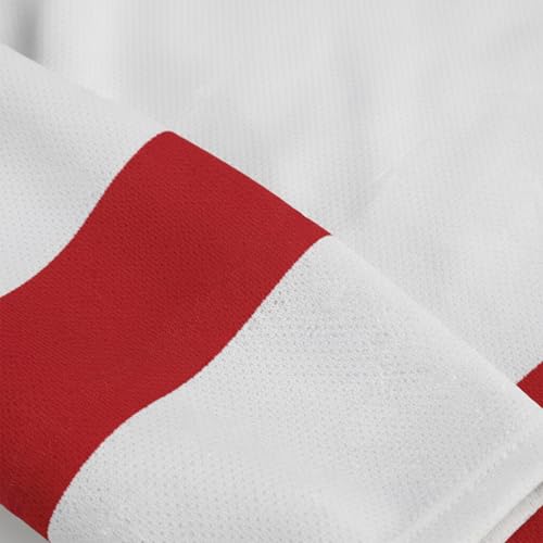 UNLC Classic Blank Hockey Jersey with Stripes – Authentic Stitched, Breathable Mesh and Durable Polyester, White, Small