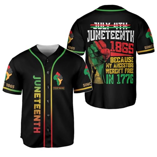 Royal Fight Custom Juneteenth Baseball Jersey Shirt Flag Independence Day Freeish Since 1865 Black History Month Pride miniatura 1