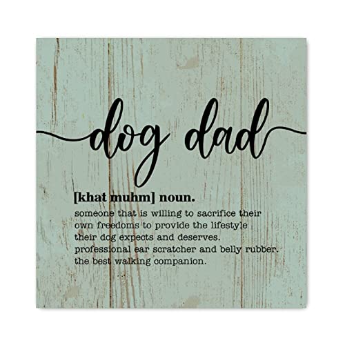 Panneau mural en bois Dog Dad avec impression artistique haut de gamme 40 cm