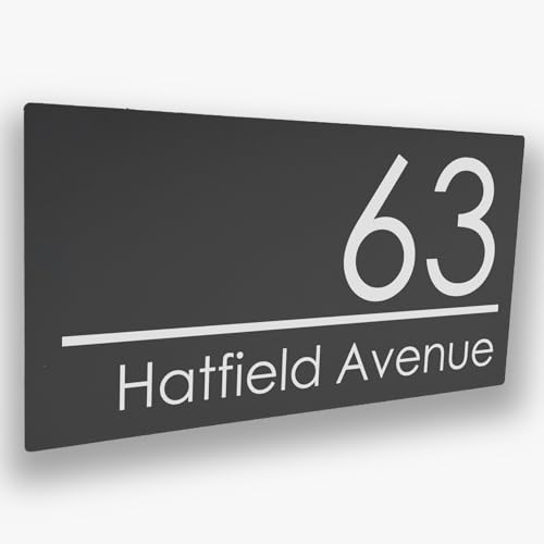 House Numbers Plaques Door Plaques Door Number For Wall House Number For Outside Floating House Signs (Grey Large 29x14cm)