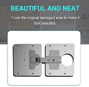 Hinge Repair Plate,6 PCS Cabinet Hinge Repair Brackets,Kitchen Cupboard Door Hinge Repair Plate Kit with Hole, Stainless Steel Flat Fixing Brace Brackets with Screw (6)