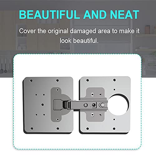 THT Hinge Repair Plate,8 PCS Cabinet Hinge Repair Brackets,Kitchen Cupboard Door Hinge Repair Plate Kit with Hole - Image 3