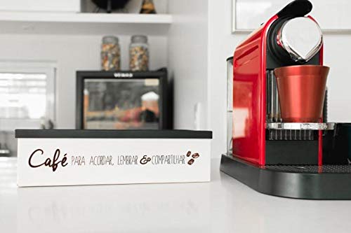 Caixa Porta-Cápsulas, Café para Acordar, Bege com Preto, Geguton 4 Caixa Porta-Cápsulas, Café para Acordar, Bege com Preto, Geguton - Imagem 4