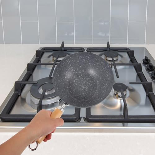 Wok pequeño antiadherente con mango ergonómico para cocina miniatura 4