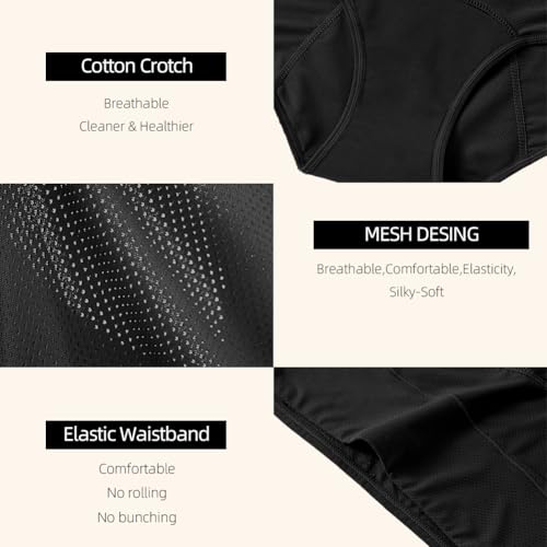 Image of Period Underwear for Women 3 Layers Breathable Menstrual Period Panties