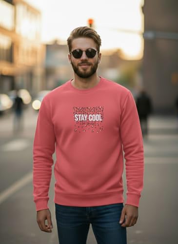 Image of Men Regular Fit Fleece ||Maroon||Round Neck Printed||Sweatshirt-JM3763