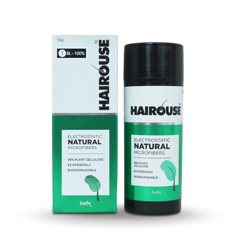 Image of HAIROUSE Natural Hair Building Microfibers (Natural Brown) 15 Gms | Hair Fibre to Cover Bald Patches, Thinning Hairs, Instant Volume & Fuller Look for Men & Women | Ecofriendly & Biodegradable