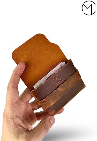 Hakiki Deri Geçmeli Yatay Cüzdan, Gerçek Deri Kartlık, Erkek & Kadın Minimalist Kartvizitlik, Şık Cüzdan, Hediyelik Ürün (Camel) - Görsel 5